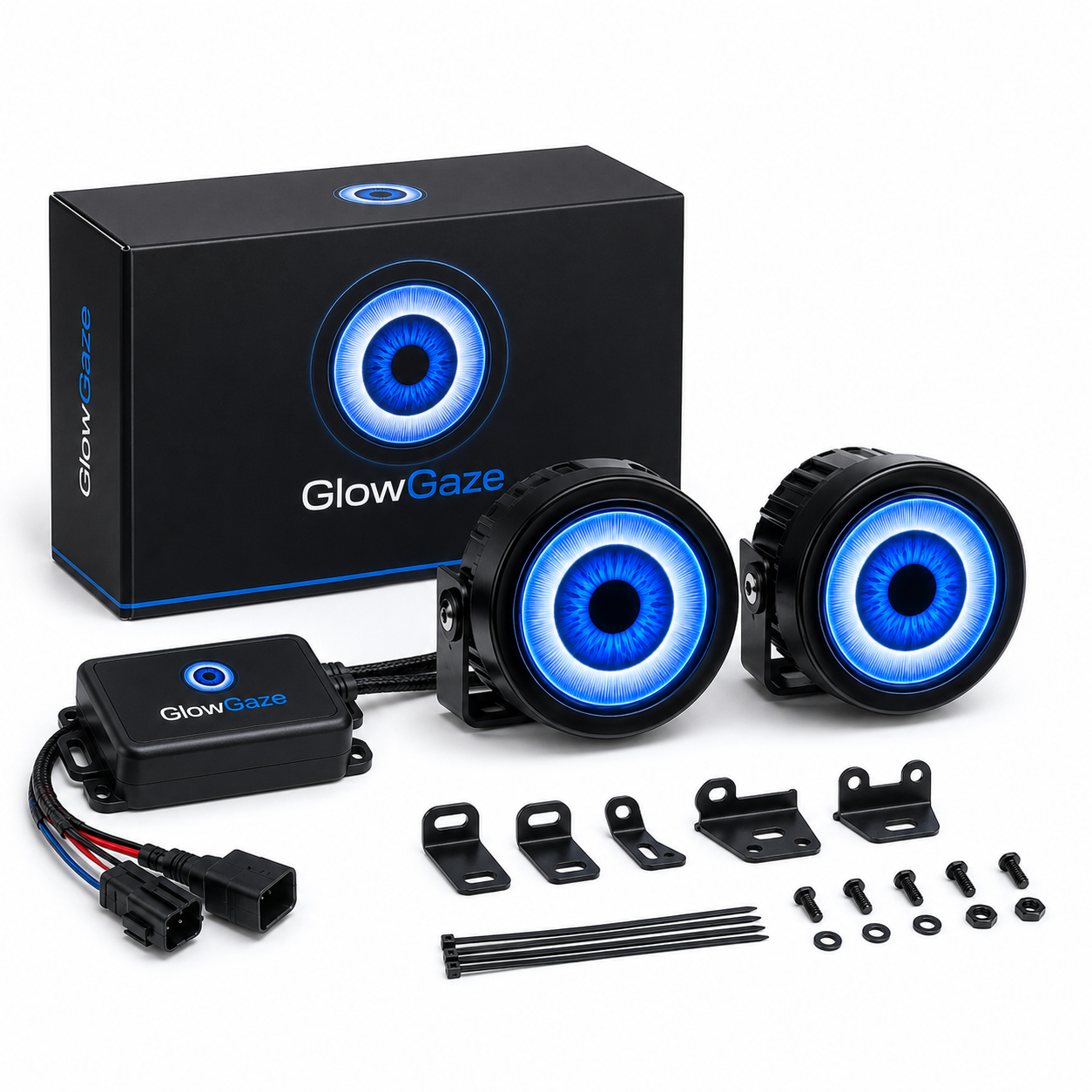 GlowGaze Animated Eye Headlight Display