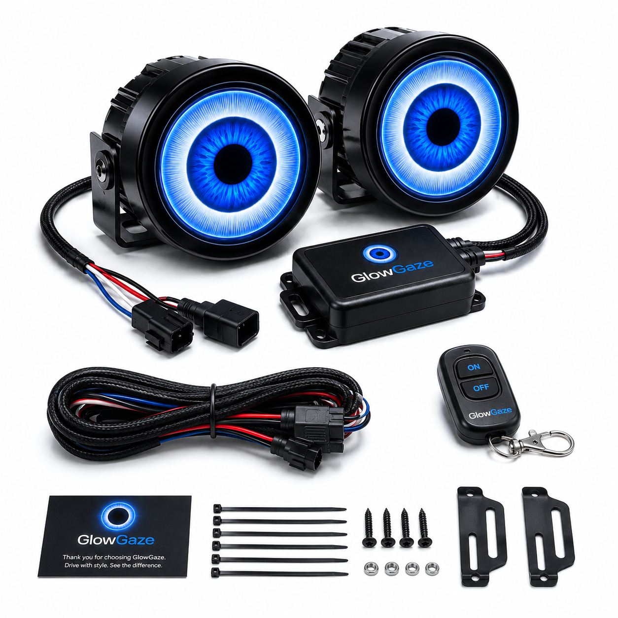 GlowGaze Animated Eye Headlight Display