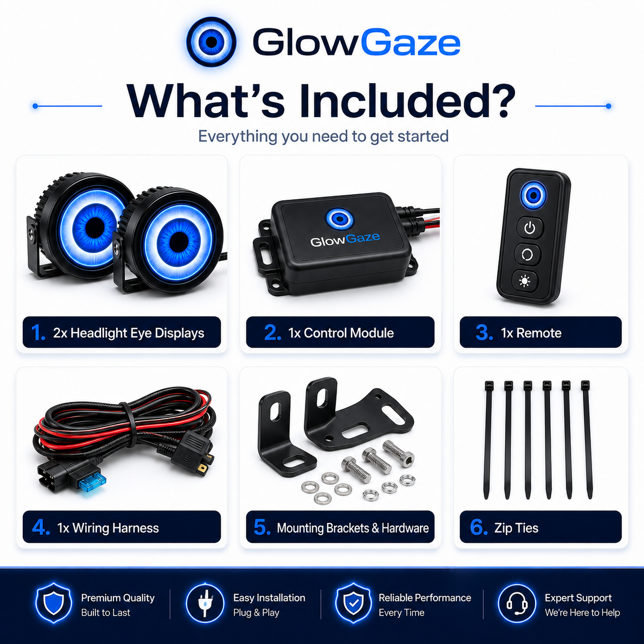 GlowGaze Animated Eye Headlight Display