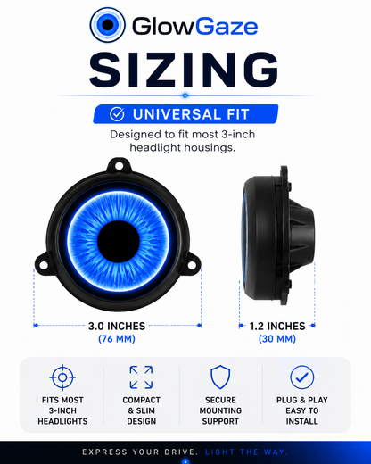 GlowGaze Animated Eye Headlight Display